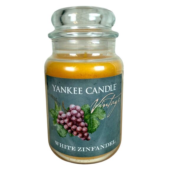 Yankee Candle Retired Vintage WHITE‎ ZINFANDEL Wine Scent Large 22 oz RARE NEW